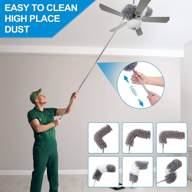 Dusters for Cleaning  Extendable Feather Duster _9Fit Long